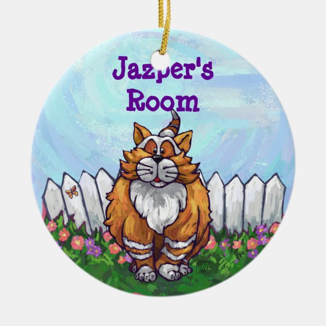 Ginger Cat Gifts & Accessories Ceramic Ornament (Front)