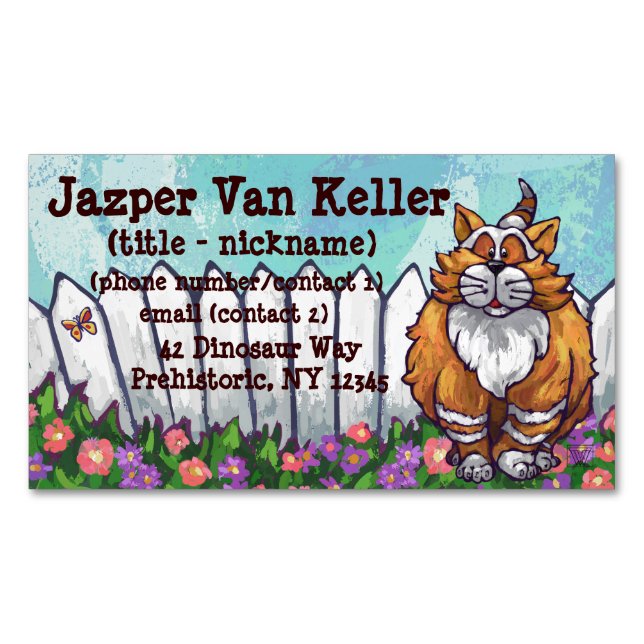 Ginger Cat Gifts & Accessories Magnetic Business Card (Front)