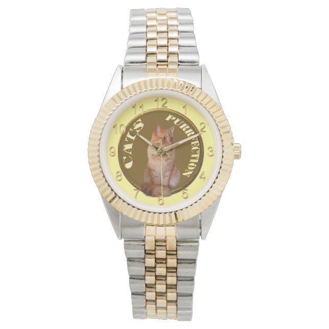 Ginger Cat Gold Coin, Unisex Watch (Front)