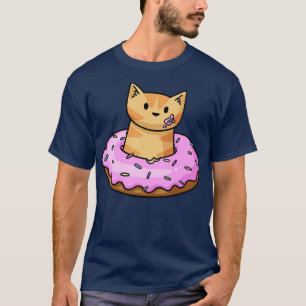 Ginger Cat in Doughnut T-Shirt
