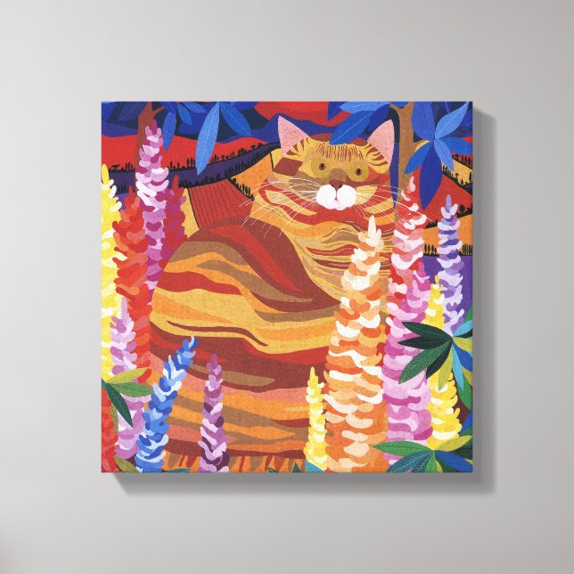 Ginger Cat in the Garden Canvas Print (Front)
