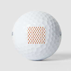 Ginger Cat Isolated on White Polka Dot Pattern Golf Balls