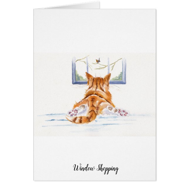 Ginger Cat / Kitten: Window Shopping (Front)