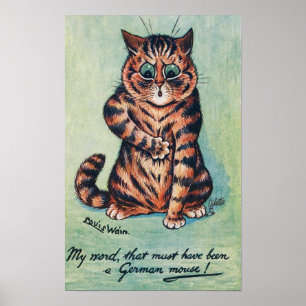 Ginger Cat, Louis Wain Poster