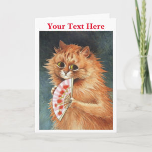 Ginger Cat - Louis Wain Thank You Card