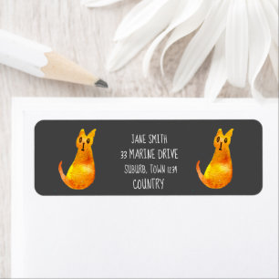 Ginger cat mignon aquarelle illustration art