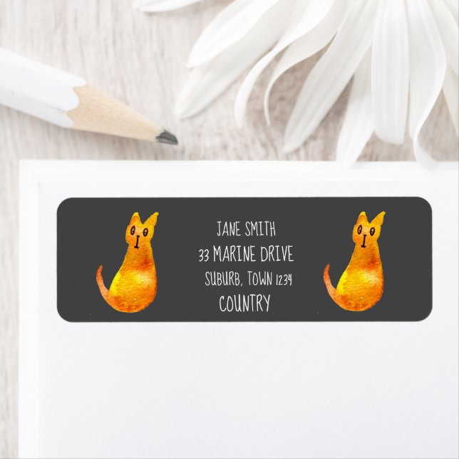 Ginger cat mignon aquarelle illustration art (En situation)