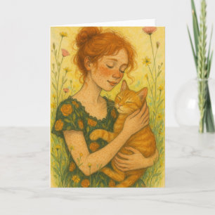 Ginger Cat Mom Orange Tabby Cats                   Card