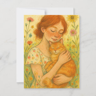 Ginger Cat Mom Orange Tabby Cats                   Postcard
