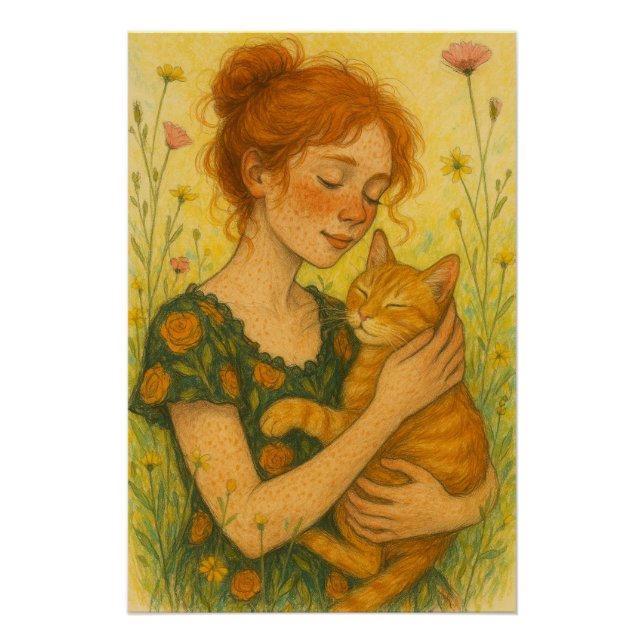 Ginger Cat Mom Orange Tabby Cats                   Poster (Front)