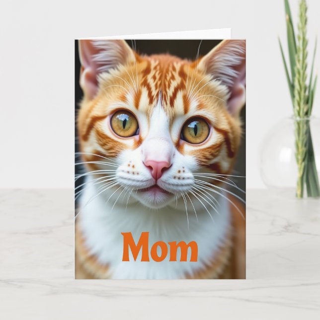Ginger Cat Mothers Day Portrait Card (Front)