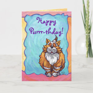 Ginger Cat Party Centre Card