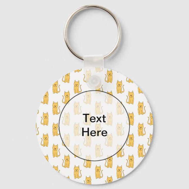 Ginger Cat Pattern. Keychain (Front)