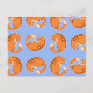 Ginger Cat Pattern Postcard