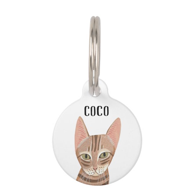 Ginger Cat Personalized Pet ID Tag Cute Name (Front)