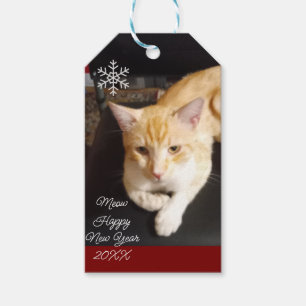 Ginger Cat Photo Text Customize Gift Tags