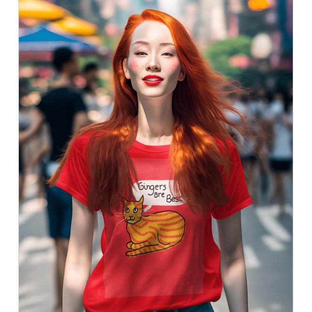 Ginger cat redhead auburn hair cat lover gift T-Shirt (Creator Uploaded)