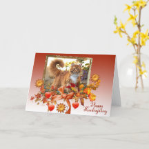 Ginger Cat Thanksgiving Card