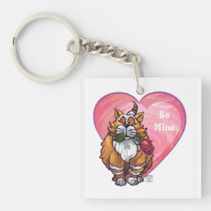 Ginger Cat Valentine's Day Keychain