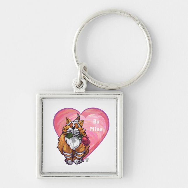 Ginger Cat Valentine's Day Keychain (Front)
