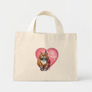Ginger Cat Valentine's Day Mini Tote Bag