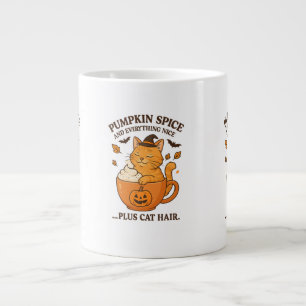 Ginger Cat Witch – Cute Halloween Design with Pump Large Coffee Mug