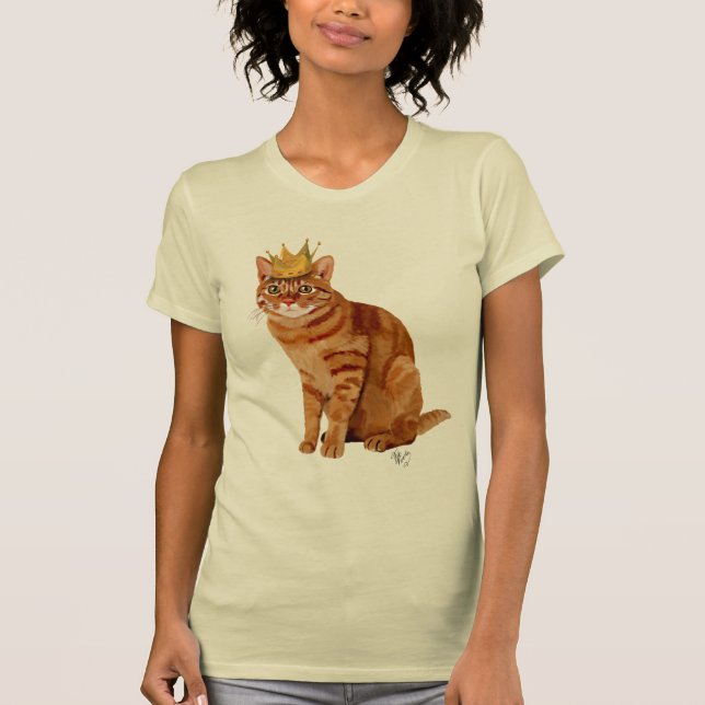Ginger Cat with Crown Full T-Shirt (Front)