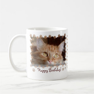 Ginger Cats Cat Kitten Happy Birhtday Mug