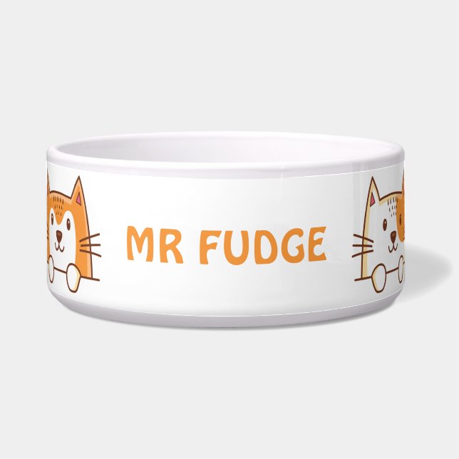 Ginger Cats Cute Personalised Bowl (Front)