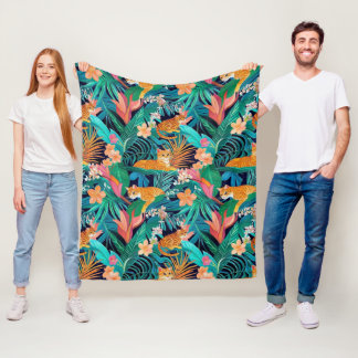 Ginger Cats in the Jungle Fleece Blanket