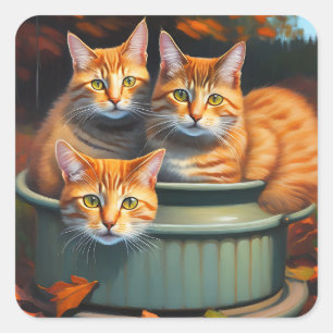 Ginger Cats Pot Plants, Stickers