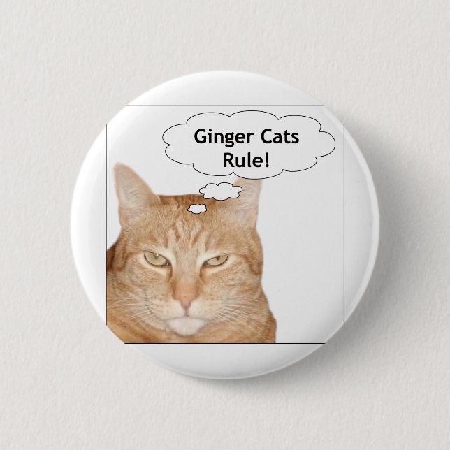 Ginger Cats Rule! 2 Inch Round Button (Front)