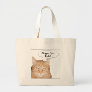 Ginger Cats Rule! Large Tote Bag