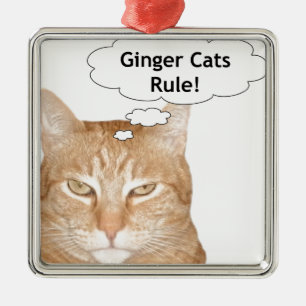 Ginger Cats Rule Metal Ornament