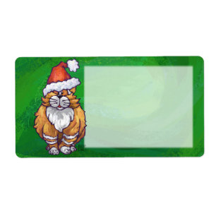 Ginger Chat Noël Sur Vert