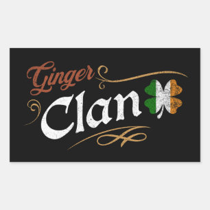 Ginger Clan Irish Heritage Shamrock Vintage Sticker