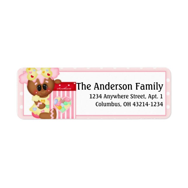 Ginger Cookie Valentine's Day Address Labels d2 (Front)