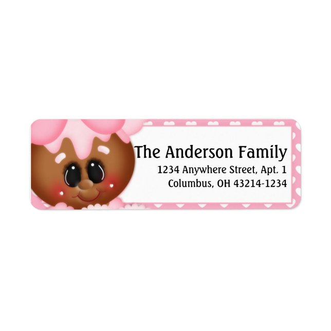 Ginger Cookie Valentine's Day Address Labels d6 (Front)