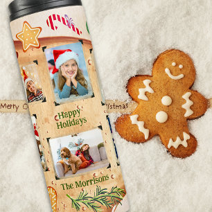 Ginger Cookies 6 Photo Template Christmas Cozy Thermal Tumbler