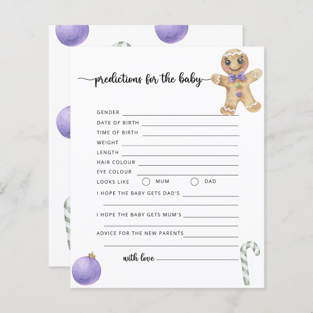 Ginger cookies baby predictions and advice (Front/Back)