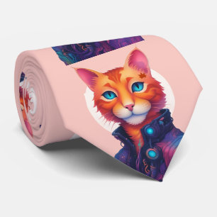 Ginger Cyberpunk Cat,  Tie