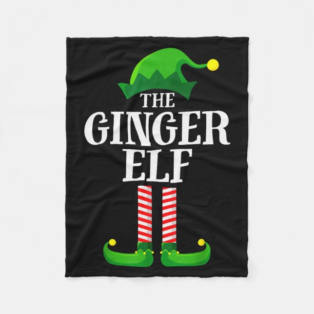 Ginger Elf Matching Family Group Christmas Party P Fleece Blanket (Front)