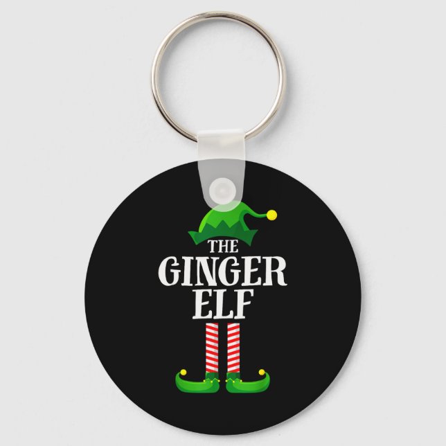 Ginger Elf Matching Family Group Christmas Party P Keychain (Front)