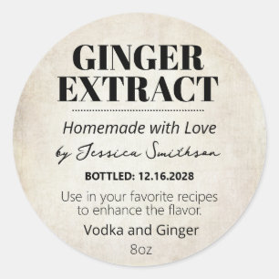 Ginger Extract Modern Label Sticker ZEX_001h