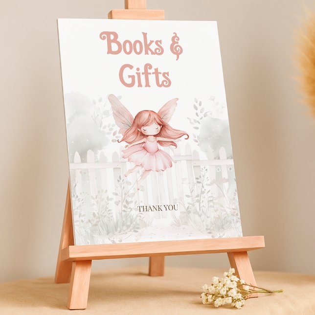 Ginger Fairy Baby Shower Books for Baby Table Sign (Creator Uploaded)