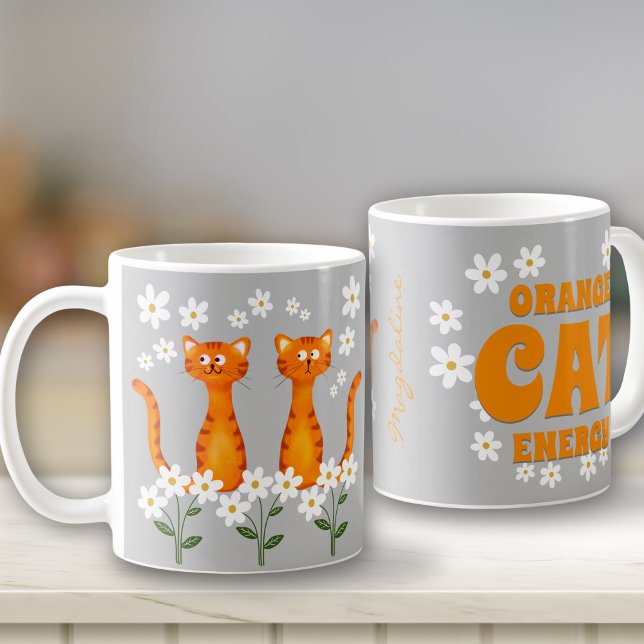 Ginger Floral Name Orange Cat Energy  Coffee Mug (Creator Uploaded)