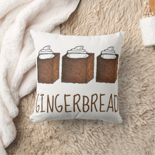 Ginger Gingerbread Cake Sugar Spice Slice Baking Throw Pillow