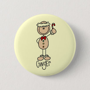 Ginger Gingerbread Cookie Tshirts and Gifts 2 Inch Round Button