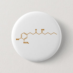 Ginger Gingerol Molecule Chemical Formula 2 Inch Round Button