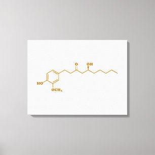 Ginger Gingerol Molecule Chemical Formula Canvas Print